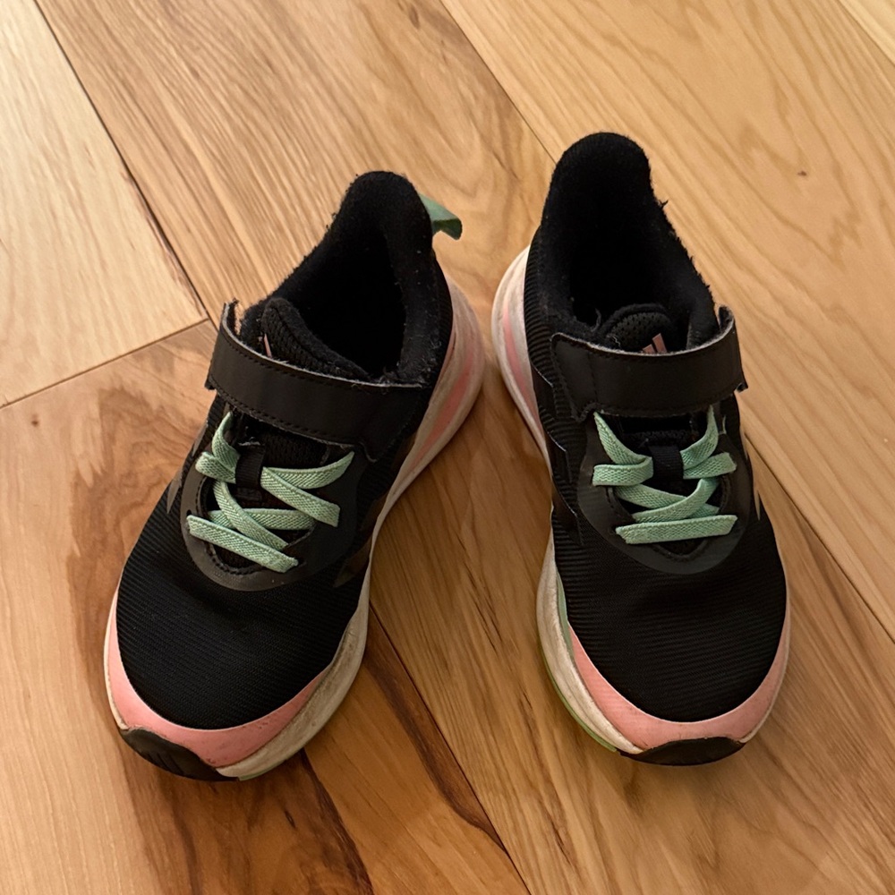 Kids adidas Black and Pink Sneakers